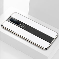 Coque Rebord Contour Silicone et Vitre Miroir Housse Etui T03 pour Oppo RX17 Pro Blanc
