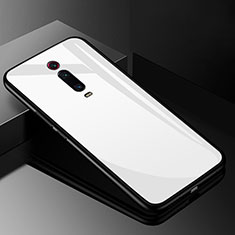 Coque Rebord Contour Silicone et Vitre Miroir Housse Etui T03 pour Xiaomi Mi 9T Pro Blanc