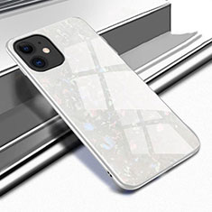 Coque Rebord Contour Silicone et Vitre Miroir Housse Etui T04 pour Apple iPhone 11 Blanc