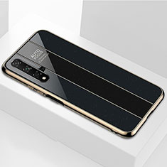 Coque Rebord Contour Silicone et Vitre Miroir Housse Etui T04 pour Huawei Honor 20 Noir