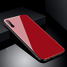 Coque Rebord Contour Silicone et Vitre Miroir Housse Etui T04 pour Samsung Galaxy A70 Rouge