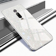 Coque Rebord Contour Silicone et Vitre Miroir Housse Etui T04 pour Xiaomi Mi 9T Pro Blanc