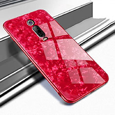 Coque Rebord Contour Silicone et Vitre Miroir Housse Etui T04 pour Xiaomi Mi 9T Pro Rouge