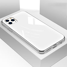 Coque Rebord Contour Silicone et Vitre Miroir Housse Etui T05 pour Apple iPhone 11 Pro Max Blanc