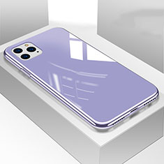 Coque Rebord Contour Silicone et Vitre Miroir Housse Etui T05 pour Apple iPhone 11 Pro Max Violet