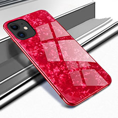 Coque Rebord Contour Silicone et Vitre Miroir Housse Etui T05 pour Apple iPhone 11 Rouge