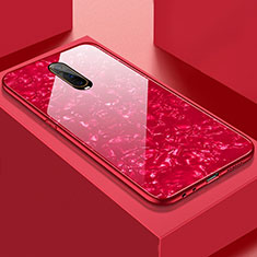 Coque Rebord Contour Silicone et Vitre Miroir Housse Etui T05 pour Oppo RX17 Pro Rouge