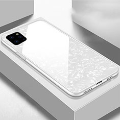 Coque Rebord Contour Silicone et Vitre Miroir Housse Etui T06 pour Apple iPhone 11 Pro Max Blanc