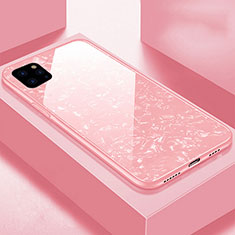 Coque Rebord Contour Silicone et Vitre Miroir Housse Etui T06 pour Apple iPhone 11 Pro Max Rose