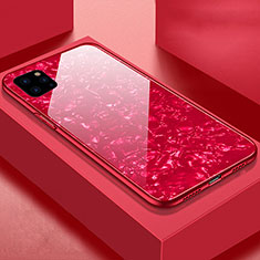 Coque Rebord Contour Silicone et Vitre Miroir Housse Etui T06 pour Apple iPhone 11 Pro Max Rouge