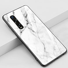 Coque Rebord Contour Silicone et Vitre Miroir Housse Etui Z01 pour Oppo Find X2 Pro Blanc