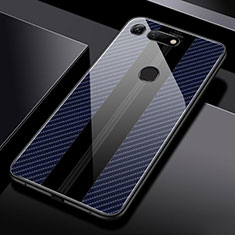 Coque Rebord Contour Silicone et Vitre Miroir Housse Etui Z03 pour Huawei Honor V20 Bleu