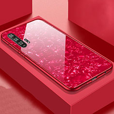 Coque Rebord Contour Silicone et Vitre Miroir Housse Etui Z04 pour Huawei Honor 20 Pro Rouge