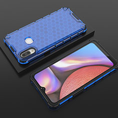 Coque Rebord Contour Silicone et Vitre Transparente Housse Etui 360 Degres AM1 pour Samsung Galaxy A10s Bleu