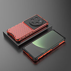 Coque Rebord Contour Silicone et Vitre Transparente Housse Etui 360 Degres AM1 pour Xiaomi Mi 13 Ultra 5G Rouge