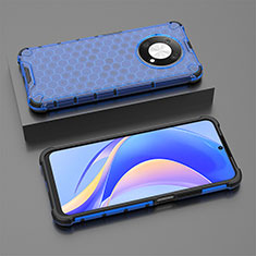 Coque Rebord Contour Silicone et Vitre Transparente Housse Etui 360 Degres AM2 pour Huawei Nova Y90 Bleu