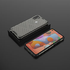 Coque Rebord Contour Silicone et Vitre Transparente Housse Etui 360 Degres AM2 pour Samsung Galaxy A11 Noir
