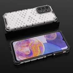 Coque Rebord Contour Silicone et Vitre Transparente Housse Etui 360 Degres AM2 pour Samsung Galaxy A23 5G Blanc