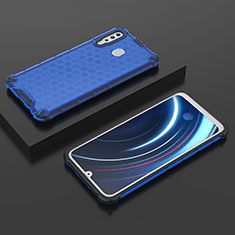 Coque Rebord Contour Silicone et Vitre Transparente Housse Etui 360 Degres AM2 pour Samsung Galaxy A40s Bleu