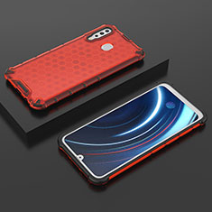 Coque Rebord Contour Silicone et Vitre Transparente Housse Etui 360 Degres AM2 pour Samsung Galaxy A40s Rouge