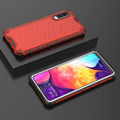 Coque Rebord Contour Silicone et Vitre Transparente Housse Etui 360 Degres AM2 pour Samsung Galaxy A50 Rouge