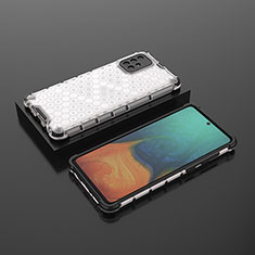 Coque Rebord Contour Silicone et Vitre Transparente Housse Etui 360 Degres AM2 pour Samsung Galaxy A71 4G A715 Blanc