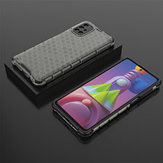 Coque Rebord Contour Silicone et Vitre Transparente Housse Etui 360 Degres AM2 pour Samsung Galaxy M51 Noir