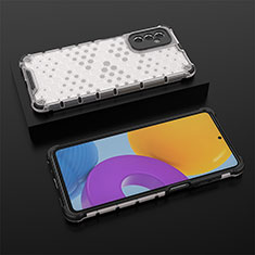 Coque Rebord Contour Silicone et Vitre Transparente Housse Etui 360 Degres AM2 pour Samsung Galaxy M52 5G Blanc