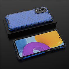 Coque Rebord Contour Silicone et Vitre Transparente Housse Etui 360 Degres AM2 pour Samsung Galaxy M52 5G Bleu