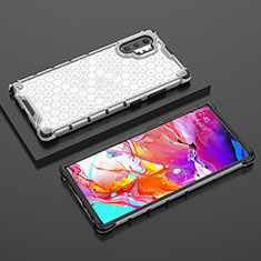 Coque Rebord Contour Silicone et Vitre Transparente Housse Etui 360 Degres AM2 pour Samsung Galaxy Note 10 Plus 5G Blanc