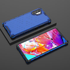 Coque Rebord Contour Silicone et Vitre Transparente Housse Etui 360 Degres AM2 pour Samsung Galaxy Note 10 Plus 5G Bleu