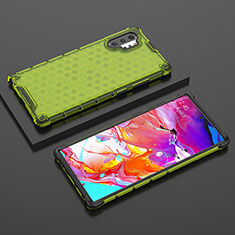 Coque Rebord Contour Silicone et Vitre Transparente Housse Etui 360 Degres AM2 pour Samsung Galaxy Note 10 Plus 5G Vert