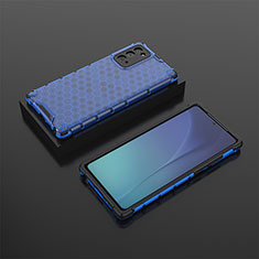 Coque Rebord Contour Silicone et Vitre Transparente Housse Etui 360 Degres AM2 pour Samsung Galaxy Note 20 5G Bleu