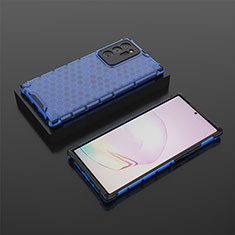 Coque Rebord Contour Silicone et Vitre Transparente Housse Etui 360 Degres AM2 pour Samsung Galaxy Note 20 Ultra 5G Bleu