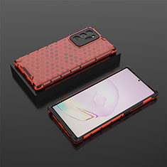 Coque Rebord Contour Silicone et Vitre Transparente Housse Etui 360 Degres AM2 pour Samsung Galaxy Note 20 Ultra 5G Rouge