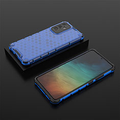 Coque Rebord Contour Silicone et Vitre Transparente Housse Etui 360 Degres AM2 pour Samsung Galaxy Quantum2 5G Bleu