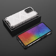 Coque Rebord Contour Silicone et Vitre Transparente Housse Etui 360 Degres AM2 pour Samsung Galaxy S10 Lite Blanc