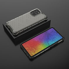 Coque Rebord Contour Silicone et Vitre Transparente Housse Etui 360 Degres AM2 pour Samsung Galaxy S10 Lite Noir