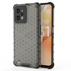 Coque Rebord Contour Silicone et Vitre Transparente Housse Etui 360 Degres AM3 pour Realme C31 Noir