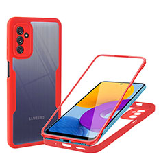 Coque Rebord Contour Silicone et Vitre Transparente Housse Etui 360 Degres MJ1 pour Samsung Galaxy M52 5G Rouge