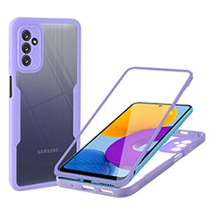 Coque Rebord Contour Silicone et Vitre Transparente Housse Etui 360 Degres MJ1 pour Samsung Galaxy M52 5G Violet