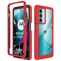 Coque Rebord Contour Silicone et Vitre Transparente Housse Etui 360 Degres pour Motorola Moto Edge S30 5G Rouge