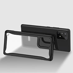 Coque Rebord Contour Silicone et Vitre Transparente Housse Etui 360 Degres pour Samsung Galaxy A91 Noir