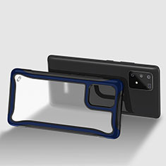 Coque Rebord Contour Silicone et Vitre Transparente Housse Etui 360 Degres pour Samsung Galaxy M80S Bleu