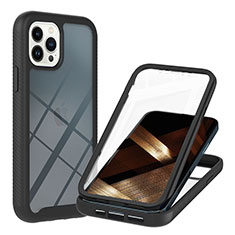 Coque Rebord Contour Silicone et Vitre Transparente Housse Etui 360 Degres YB1 pour Apple iPhone 16 Pro Noir