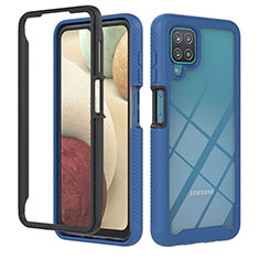 Coque Rebord Contour Silicone et Vitre Transparente Housse Etui 360 Degres YB1 pour Samsung Galaxy M12 Bleu