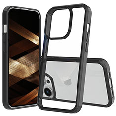 Coque Rebord Contour Silicone et Vitre Transparente Housse Etui 360 Degres ZJ1 pour Apple iPhone 14 Pro Noir