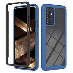 Coque Rebord Contour Silicone et Vitre Transparente Housse Etui 360 Degres ZJ2 pour Samsung Galaxy A15 5G Bleu
