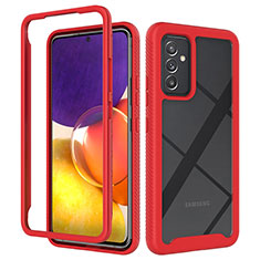 Coque Rebord Contour Silicone et Vitre Transparente Housse Etui 360 Degres ZJ4 pour Samsung Galaxy A05s Rouge