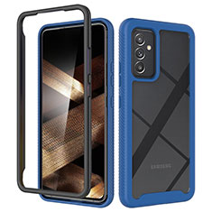 Coque Rebord Contour Silicone et Vitre Transparente Housse Etui 360 Degres ZJ4 pour Samsung Galaxy A15 5G Bleu